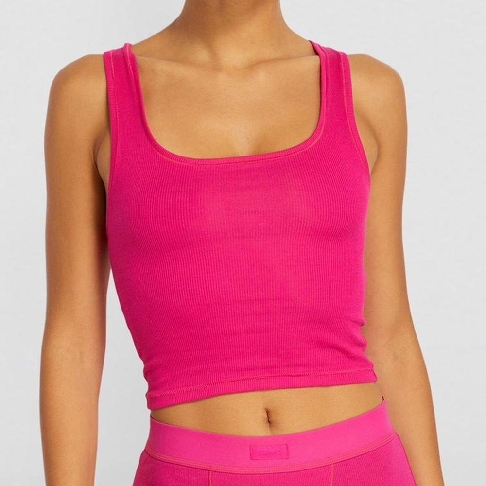 Skims Cropped Ribbed Tank